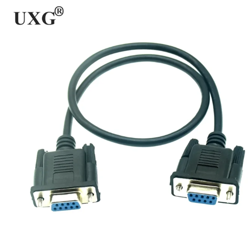 Serial rs232 9 pinos macho e fêmea para fêmea db9 9 pinos pc conversor extensão transferência estendendo fio para computador 50cm-5m cabo