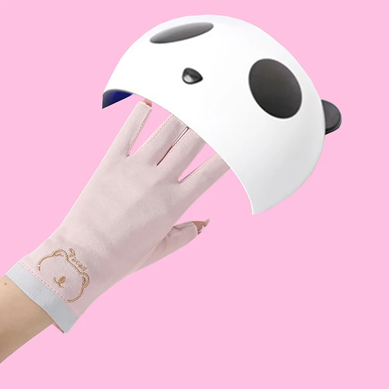 1 Pair Fingerless Anti-UV Nail Gloves UV Gel Shield For Manicure Nail Art LED Lamp Dryer Radiation Protection Hand Gloves
