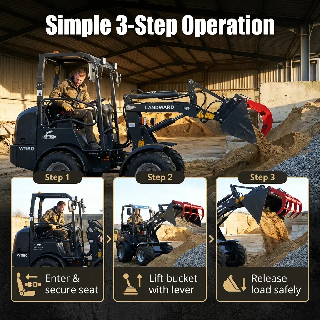 

LANDWARD 4 wheel loader Mini Chinese Front Garden Shovel Articulated EPA Certified Farm New Wheel Loader Diesel Loader Customize