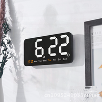 Multifunctional Wall Clock Large LED Display with Temperature Living Room Decor Alarm Clock Single-Sided Rectangular Screen