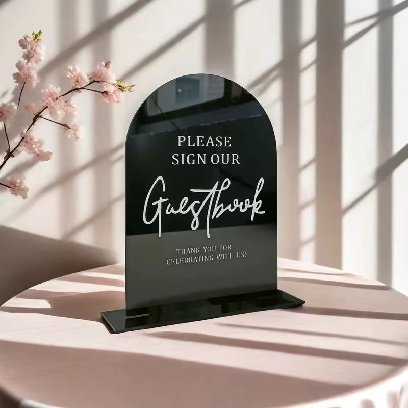 

Wedding Guestbook Table Sign Please Sign Our Guestbook Sign Modern Acrylic Decoration Guestbook Signs | Wedding Table Top Signs