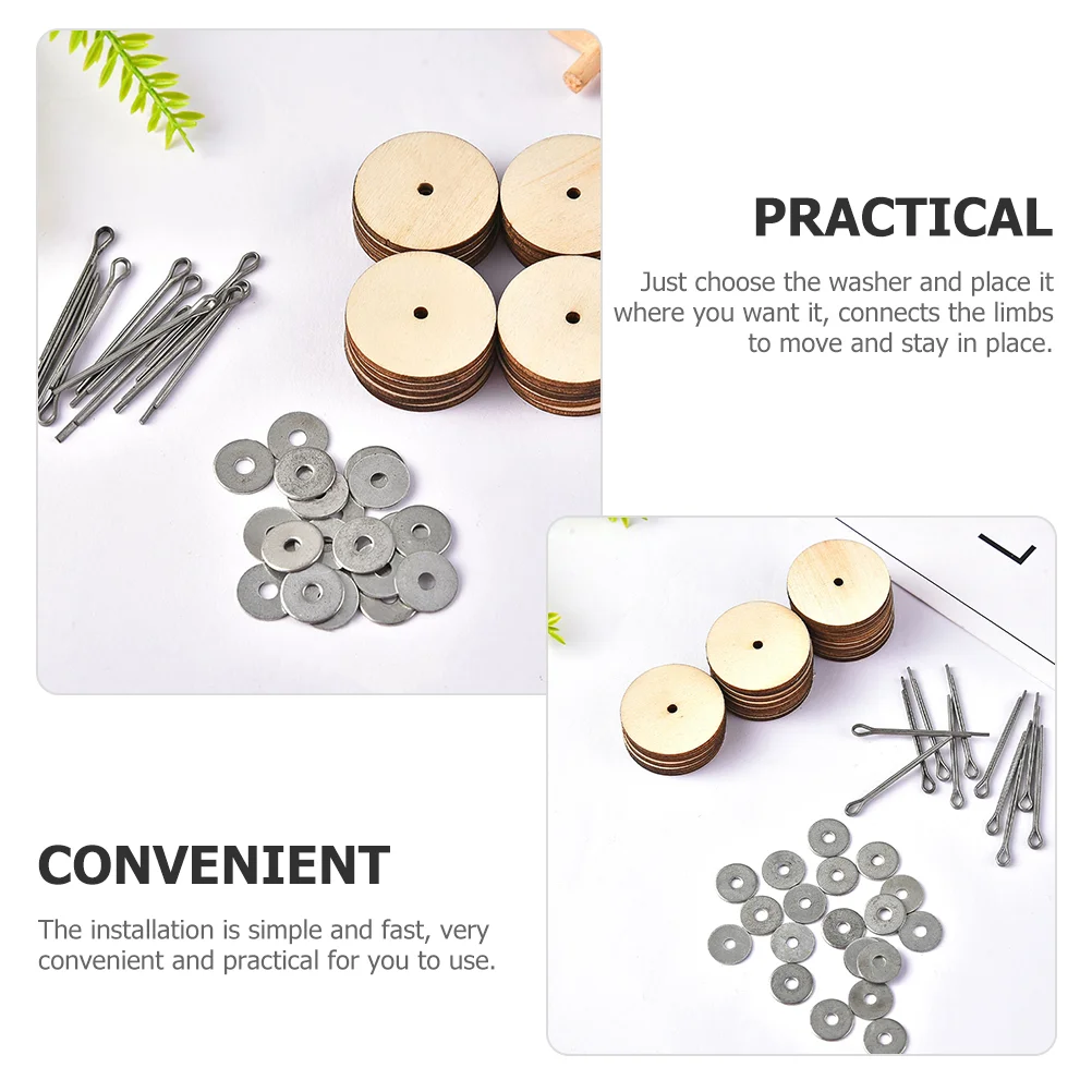 10 Sets Bear Joint Accessories Wood Joints Gaskets Wooden DIY Animal Washers