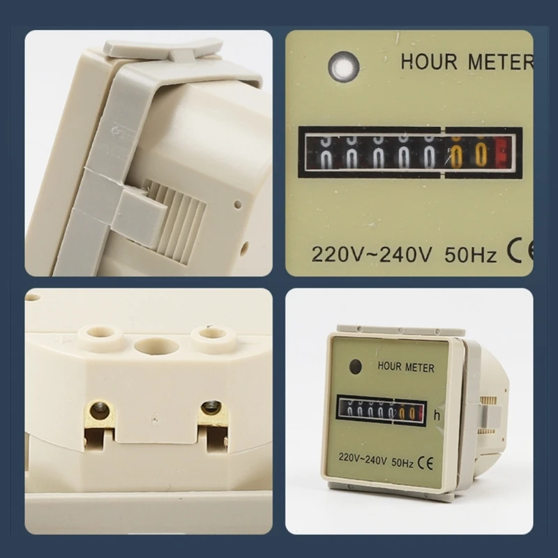 Mechanical Timers Square Electronic Hermetic Counter Digital Hour Meter Hourmeter Gauge 220V-240V 50Hz Hour Meter X3UC