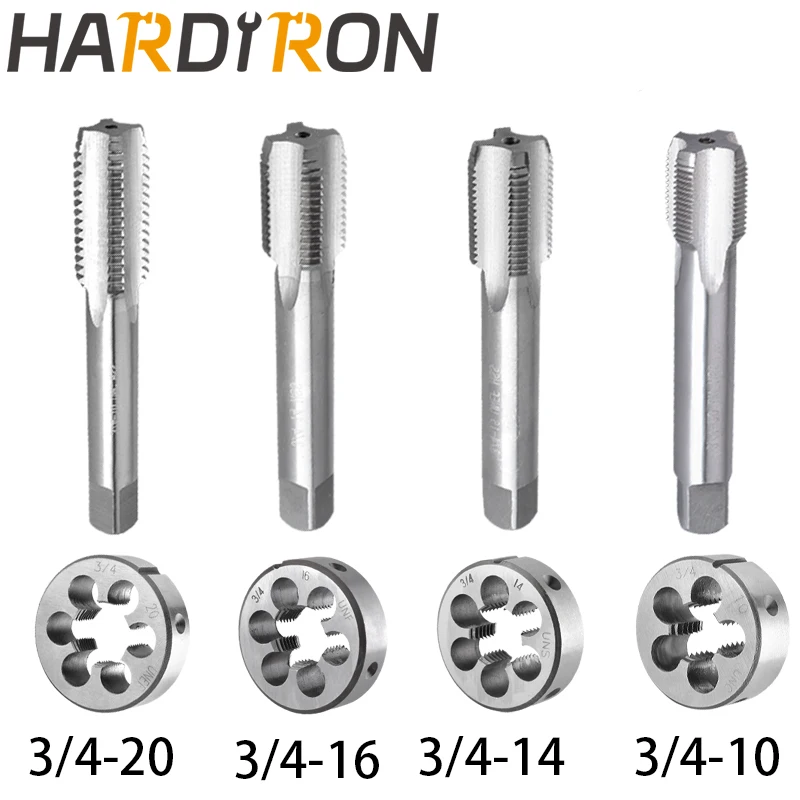 

Hardiron 3/4-10 3/4-14 3/4-16 3/4-20 Tap and Die Set Right Hand, HSS Thread Taps & Round Dies