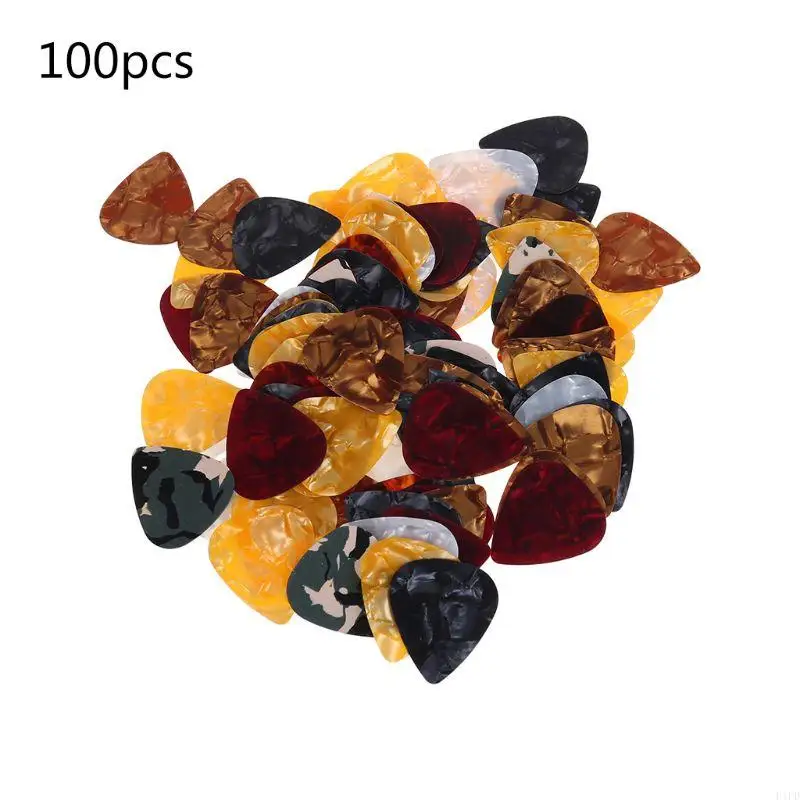 F1FD Guitar Pick Plectrum 100pcs for Triangle Celluloid Instruments 0.46mm Random Col