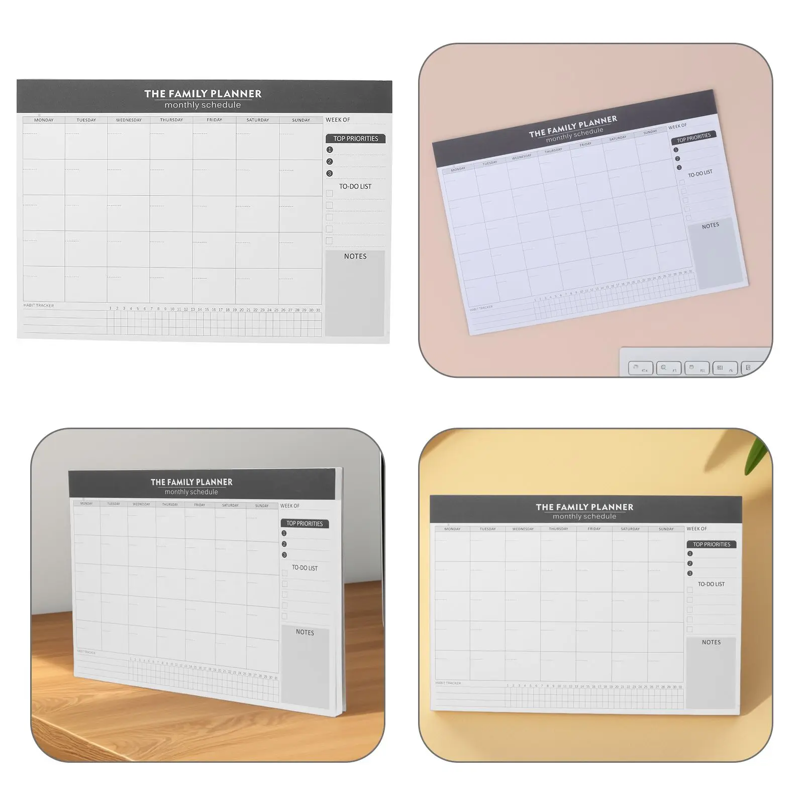 1 Buku Catatan Perencana Bulanan Kertas Hitam Daftar Periksa Guru Besar Agenda Memorandum Pelacak Tugas Harian Jadwal Mingguan Siswa