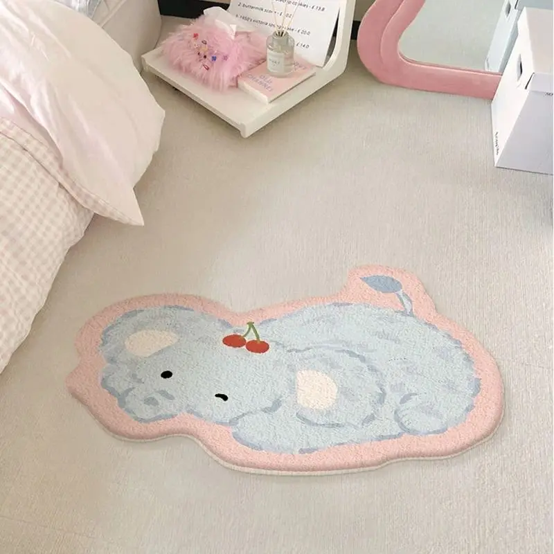 VIKAMA Cute Kitten-Shaped Doormat, Soft Plush Bathroom Mat, Non-Slip Indoor/Outdoor Entryway Rug, Home Decor