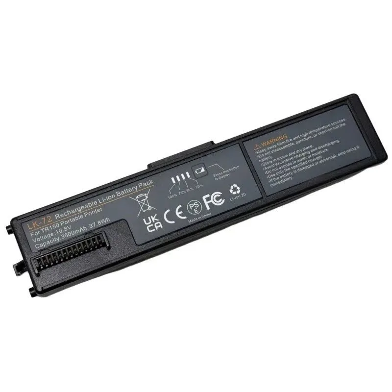 New 3500mAh LK-72 Rechargeable Replacement Li-ion Battery Pack for Canon TR150 Portable Printer K10513 K30382 LB-70 Bateria