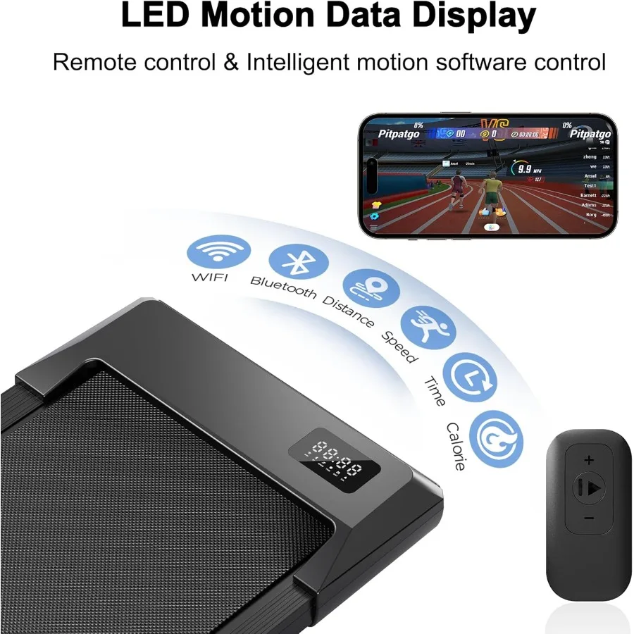 جهاز سير 2 في 1 تحت المكتب مع جهاز تحكم عن بعد للمكتب المنزلي: وسادة مشي محمولة خفيفة الوزن للجري والركض 2.5 حصان