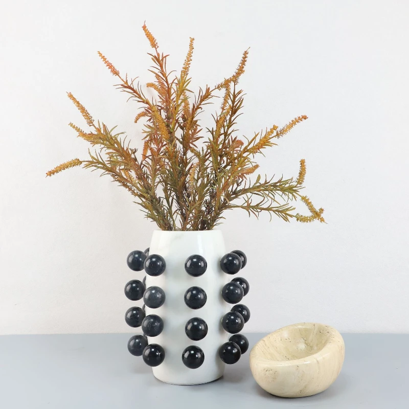 

European creative marble flower ware fruit plate ornament guest restaurant study