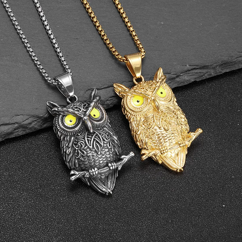 HIPHOP Jewelry - Steel - Owl Pendant necklace