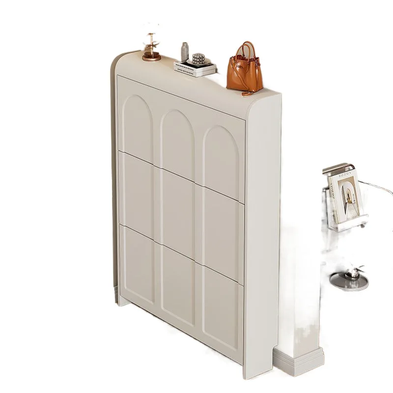 

Cream ultra-thin tipping bucket shoe cabinet household door entry against
