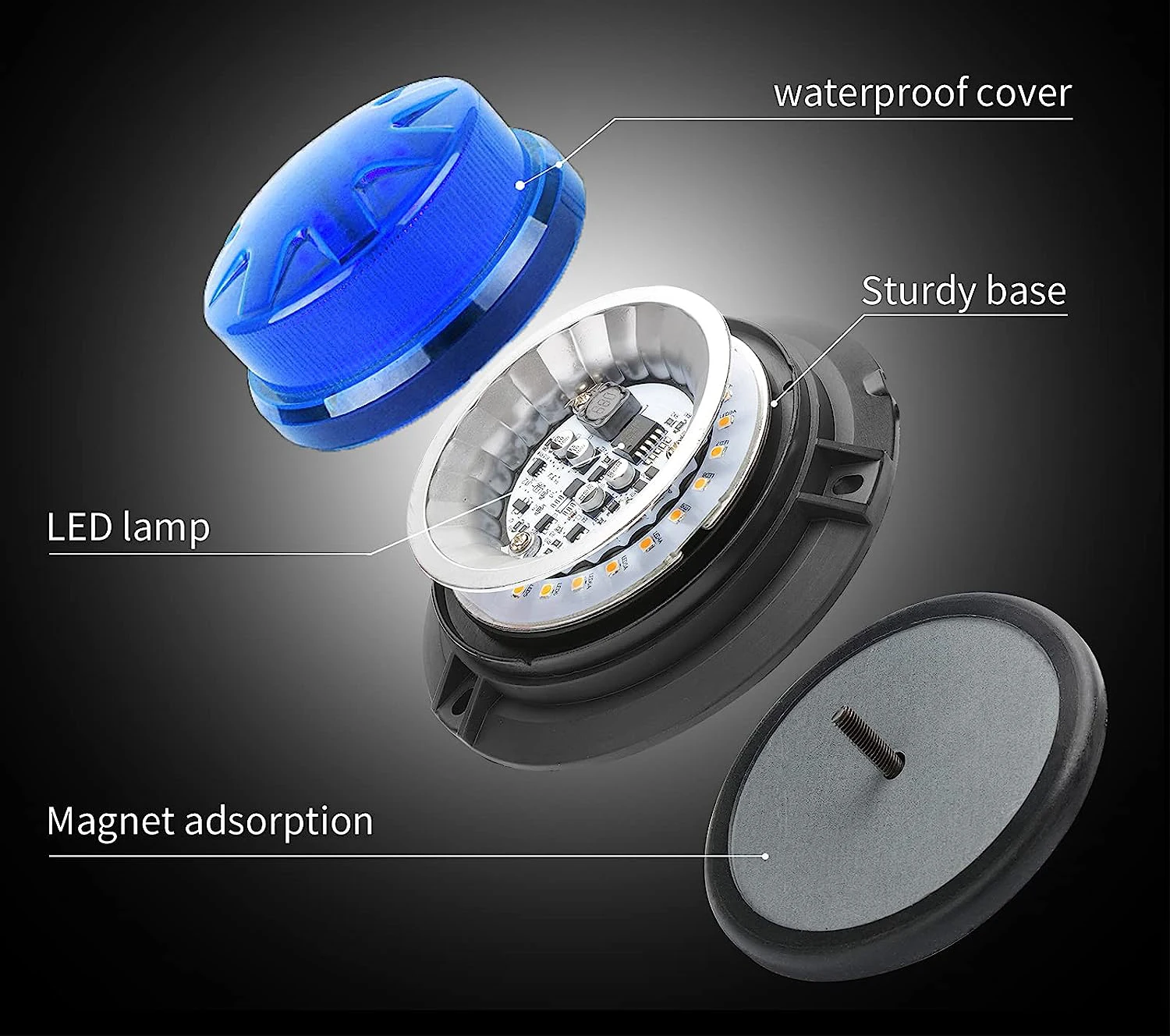 Magnetic Base Car Strobe Light 24 LEDs Car Roof Flashing Hazard Warning Lamp 12V 24V Auto Safety Beacon Lamp Red Blue Yellow