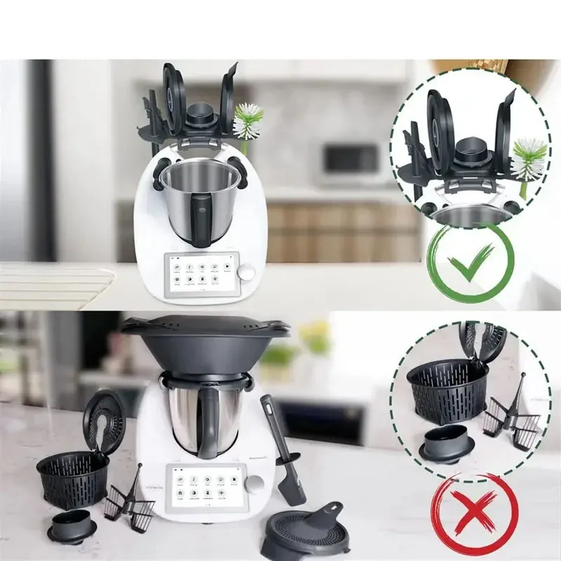 Cooking machine storage rack, with ample space, suitable for storing Thermomix TM5 and TM6 kitchen tools