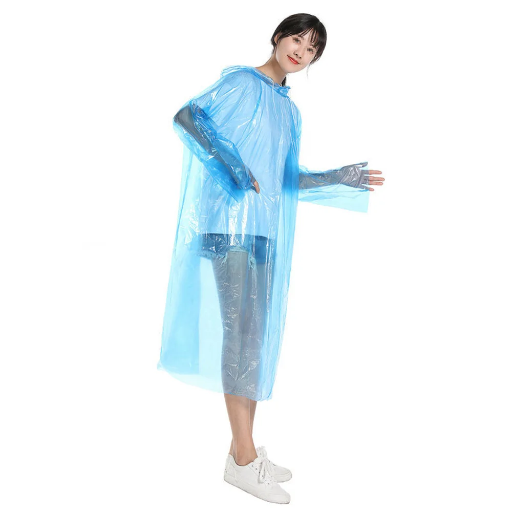 5 قطعة معطف واق من المطر القابل للتصرف 140X90 سنتيمتر الأزرق خفيفة الوزن للتخييم التنزه تسلق الجبال السفر في الهواء الطلق غطاء للمطر بدلة واقية