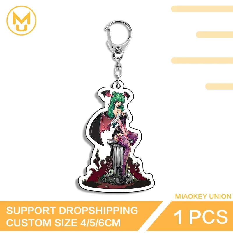 Seductive Sitting Posture Succubus Acrylic Keyring Hot Selling Morrigan Aensland Simulated Props Backpack Decor Collection