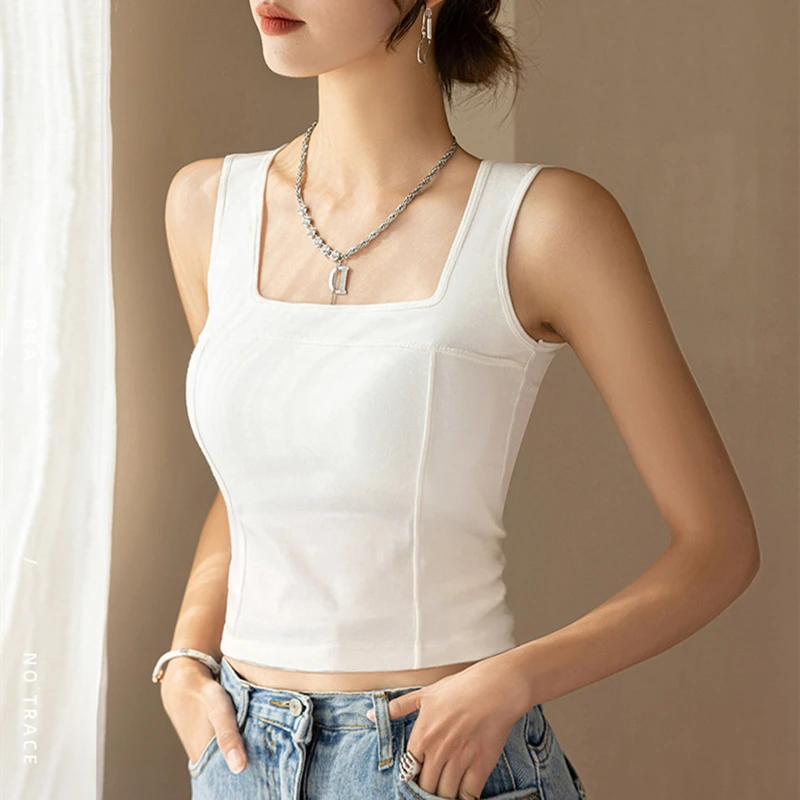 New Harajuku Casual Corset Tops Summer Y2k Clothes Women Korean Fashion Streetwear Ladies Tank Crop Top Sleeveless Bra Vest 2023