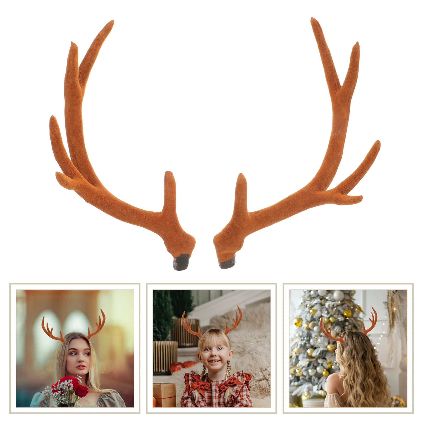 1 Pair Artificial Antlers DIY Headpiece Ornament Christmas Headband Decoration Antlers Embellishments