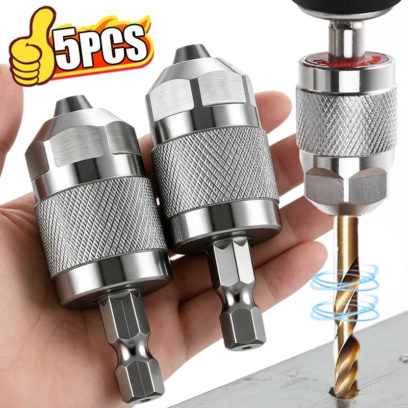 

Hex Shank Drill Chuck Adapter Universal Heavy Duty Impact Drill Conversion Tool For Woodworking Home Repair Power Accessories