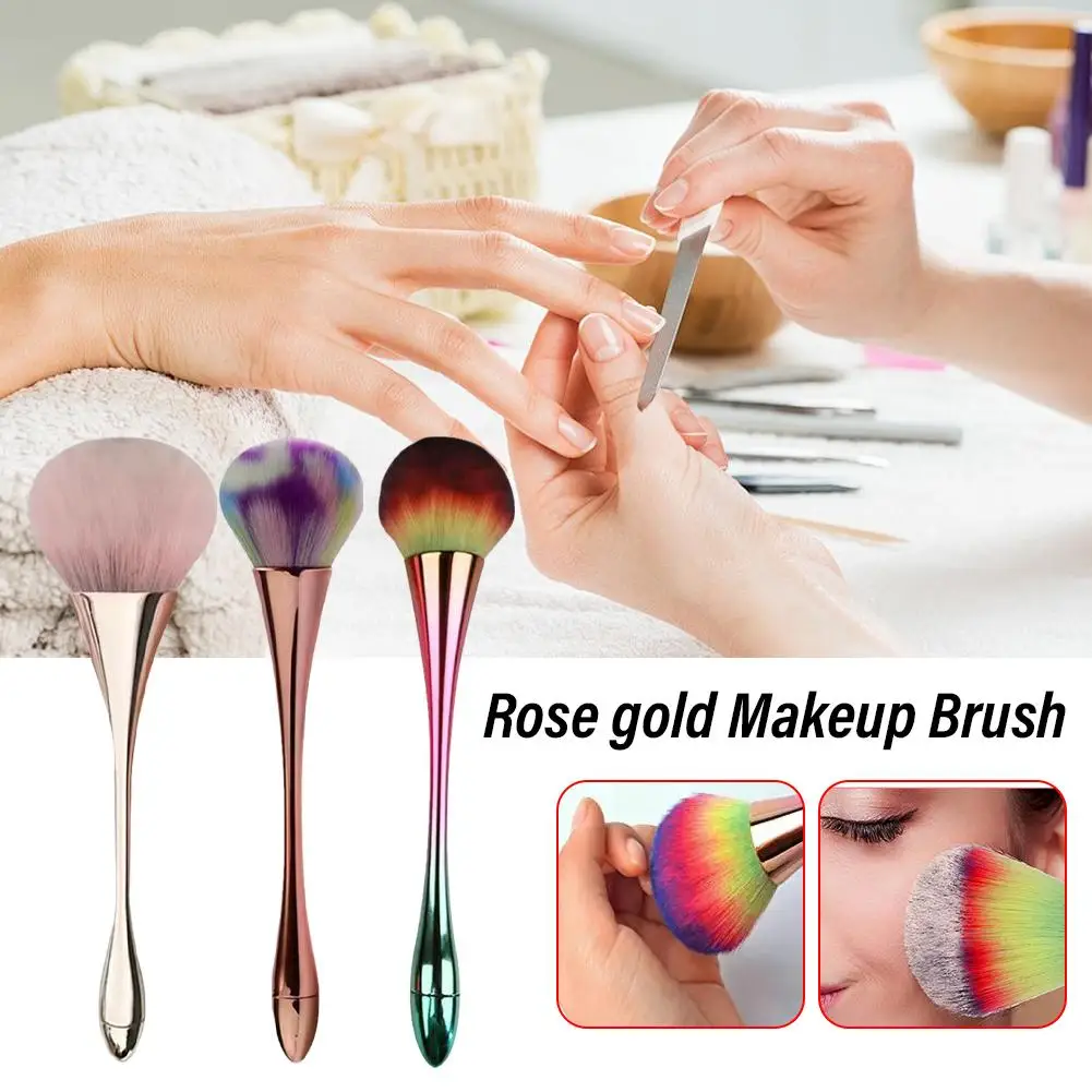 

Nail Art Brush Soft Clean Dust Powder Rose Gold Powder Cosmetic Professional Make Brush Large Brush Up Face Makeup Tools Bl J4t7