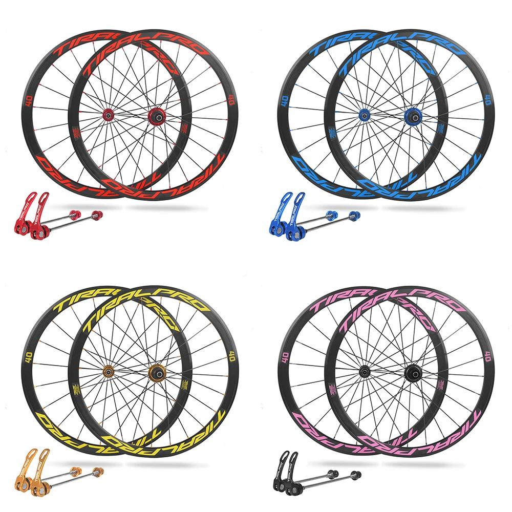 Road Wheel Set 700C Aluminum Alloy 5 Pelin Wheel Rrim 144 Rings Six-jaw Knife Rim Hub Flat Spokes