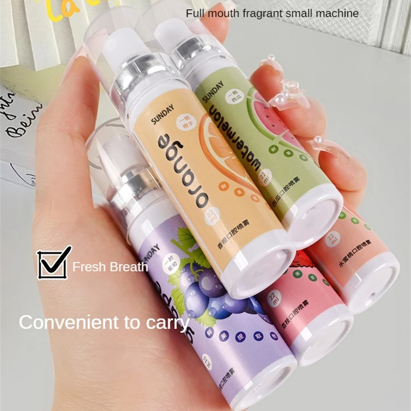 Oral Fresh Spray 22ml Mouth Freshener 5 Smell Fresh Breath Mouth Fruit Litchi Peach Grape Flavor Persistent Portable Oral Care