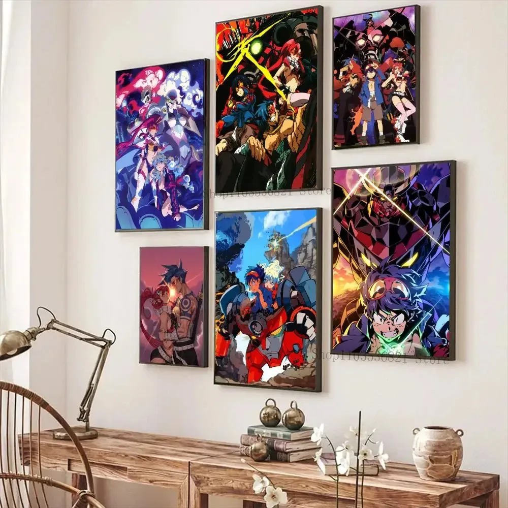 أنيمي تنجن توبا غاتورين-لاجان ملصق ، رسم ، طباعة ، منزل ، غرفة معيشة ، غرفة نوم ، مدخل ، بار ، مقهى ، ديكور