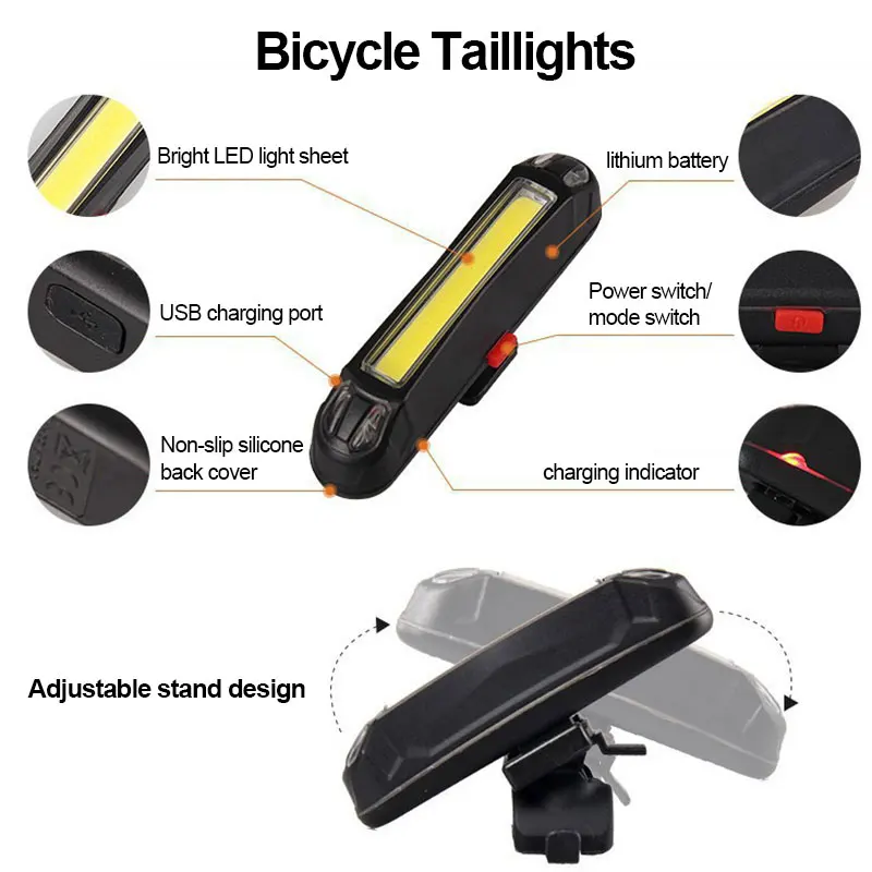 Night cycling tail light outdoor highlight USB charging single light mountain bike led warning light tail light scooter light