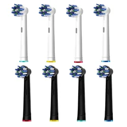 4/8/12/16Pcs Electric Toothbrush Heads Dental Nozzles Deep Clean Replacement Brush Heads for Oral B Cross Action White/Black