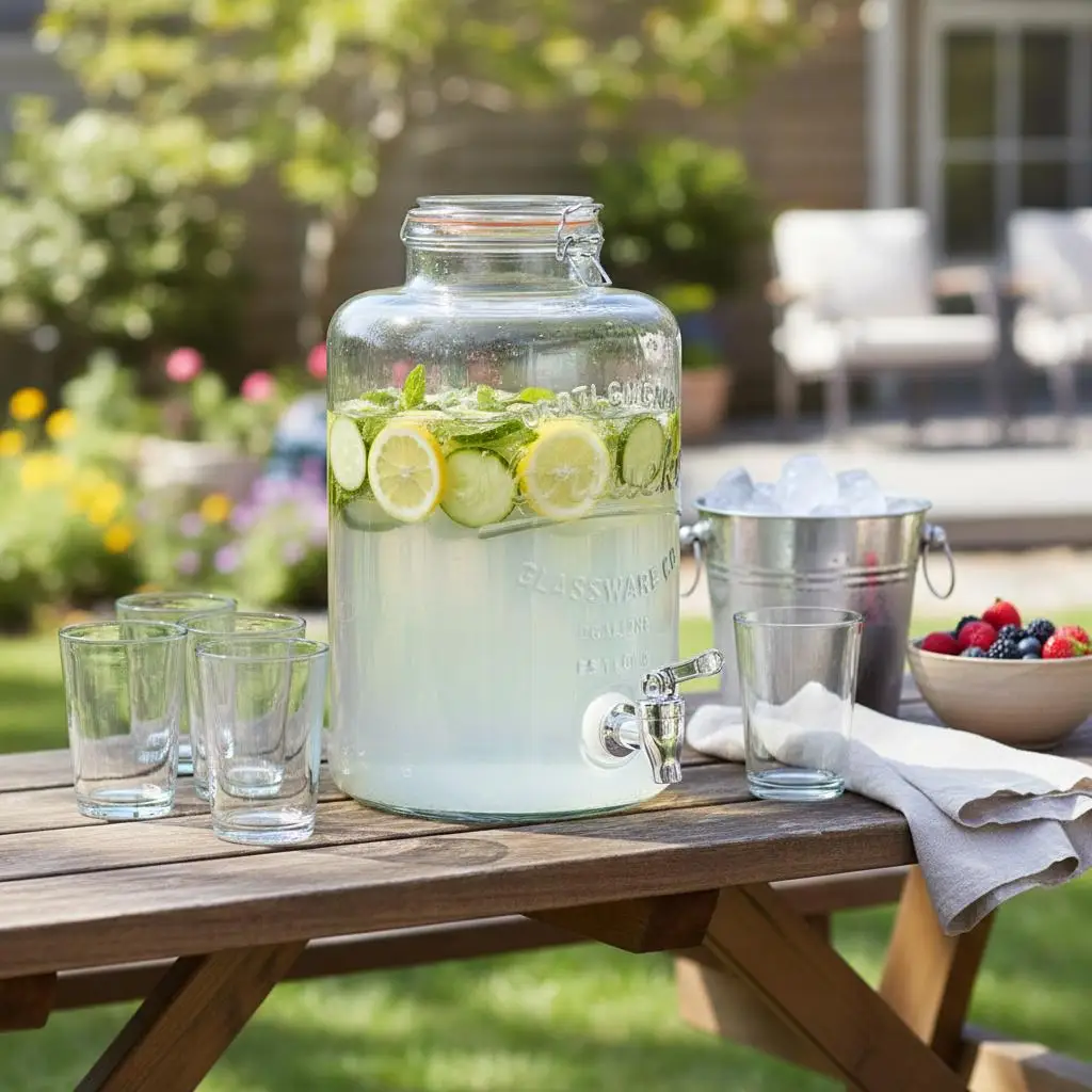 Dispensador De Agua Xxl Con Grifo Transparente De Vidrio De 8 Litros — -77%, 166.57€ Coupon, from 49.75€ – 77% descuento – €49.75
