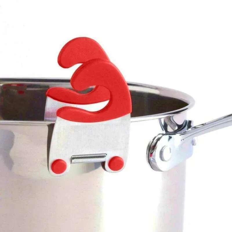 2pcs Kitchenware Support Rack, Stainless Steel Pot Side Clip Soup Spoon, Anti-Scald Clip Kitchen Gadgets Multifunctional Clip