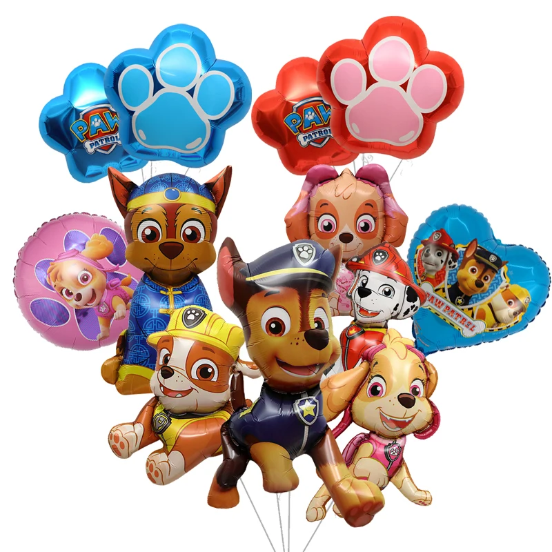 New Complete Kids Party Balloon Supplies Paw Patrol Aluminum Foil Balloon Children Party Toys Cute Cartoon Dog Balloons Decor