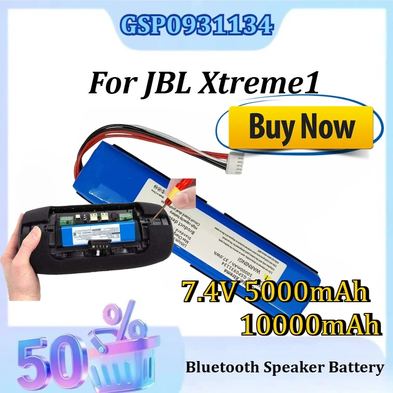 

GSP0931134 7.4V 5000mAh 10000mAh Replacement Battery for JBL Xtreme Xtreme1Newly Upgraded Bluetooth Speaker Batteries Bateria
