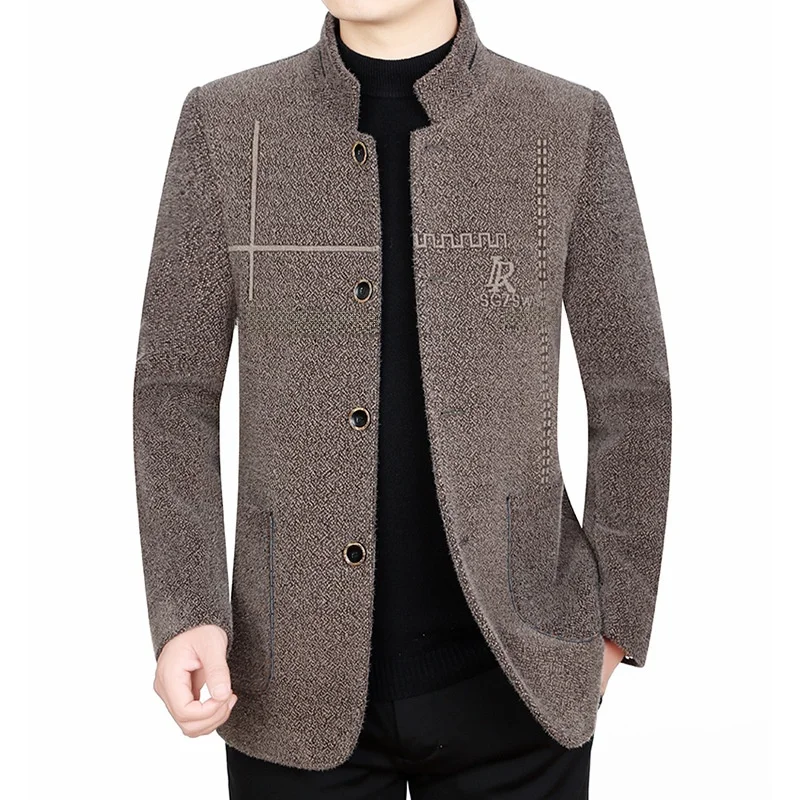 

Зимнее шерстяное пальто мужское повседневное, утепленное, из хлопка и шерсти, молодежное, модное, удлиненное, с отложным воротником