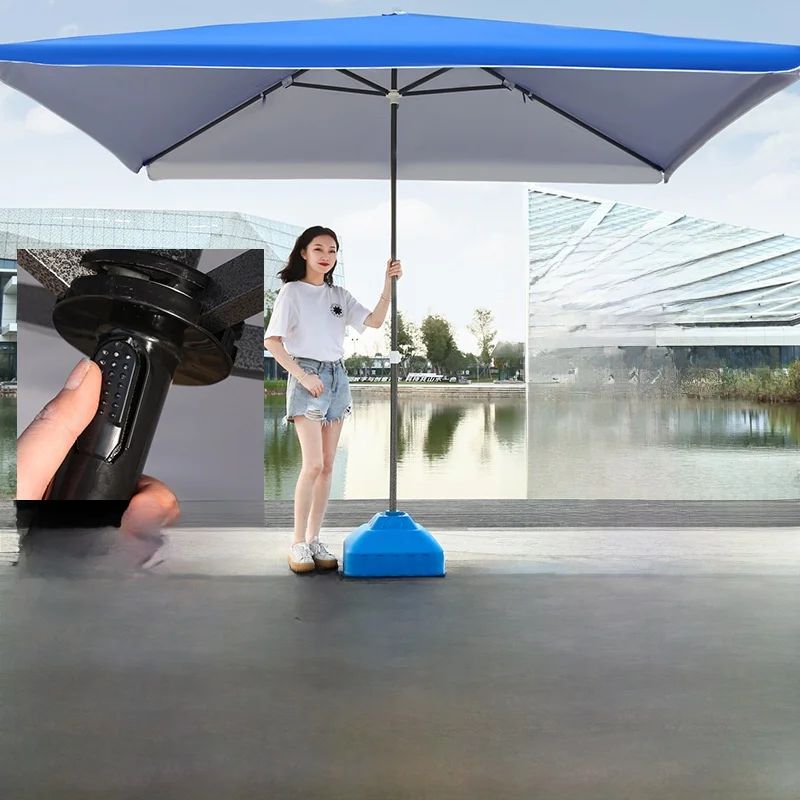 

Large Commercial Outdoor Sunshade Umbrella Waterproof Sun Protection Advertising Stall Umbrella Square Rectangular Rain