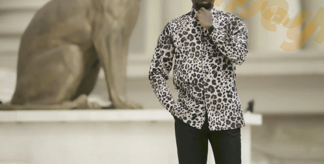 2026 Popular Leopard Print Black/Brown Men'S Shirt Leopard Pattern Long Sleeve Lapel Male Shirt T-Shirt For Men Large Size S-3xl