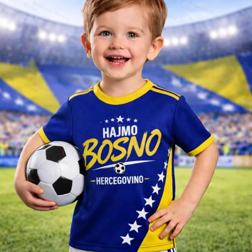 

Футболка для соревнований по футболу Босния-Герцеговина Змайевичи 2026, детская игровая форма Мали Змайевичи, балканский спортивный фанатский комплект для взрослых