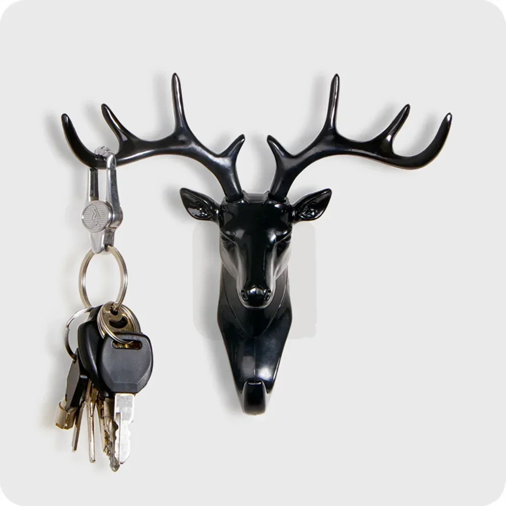 Vintage Deer Head Wall Hanging Hook Antlers for Hanging Clothes Hat Scarf Key Deer Horns Hanger Rack Wall Home Decoration