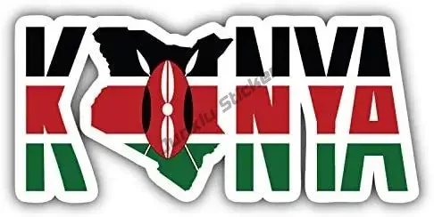 Kenya Vinyl Car Decal Kenya Coat of Arms Kenyan Sticker Waterproof Car Decal Bumper Rear Windshield Car Decor Accesorios KK13cm