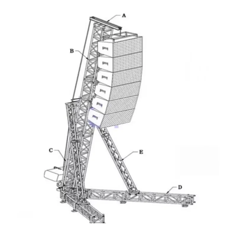 

Система подъемных стоек для линейных акустических систем (Line Array) с ручным цепным тельфером для концертов на открытом воздухе