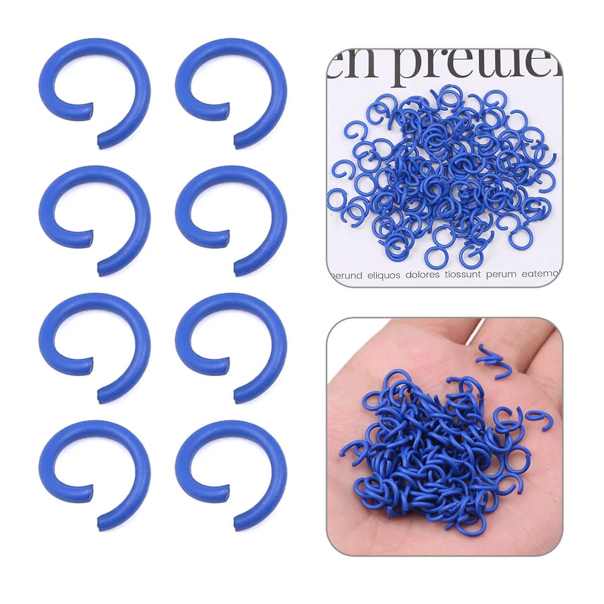 

Sapphire Blue Spray Paint 8mm Open Circle Jump Rings DIY Cute Keychain Necklace Bracelet Connector Split Rings Jewelry Making