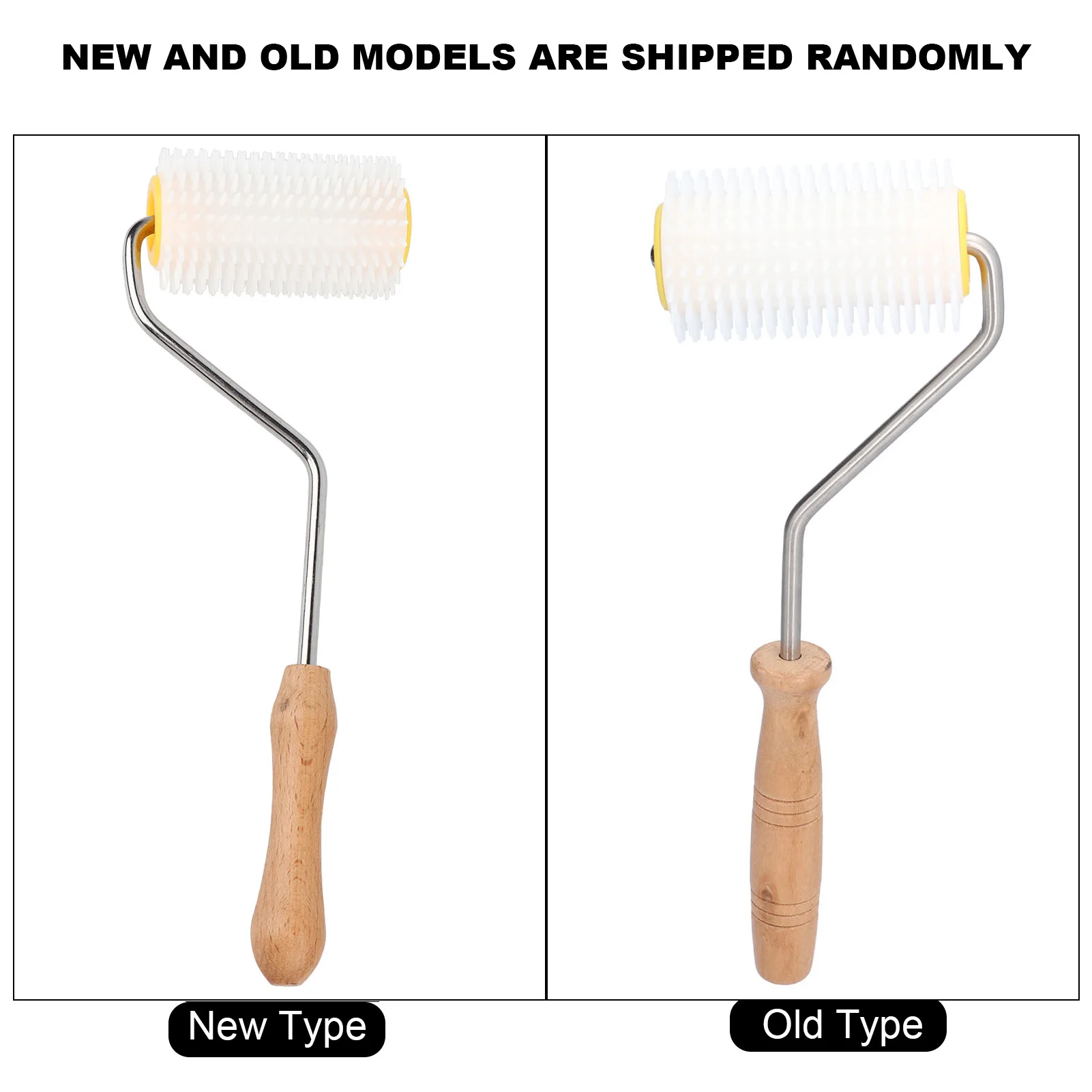 Plastic Honey Uncapping Roller with Wooden Handle Beehive Extracting Roller Beekeeping Tool Honey Roller Uncapping Needle Roller