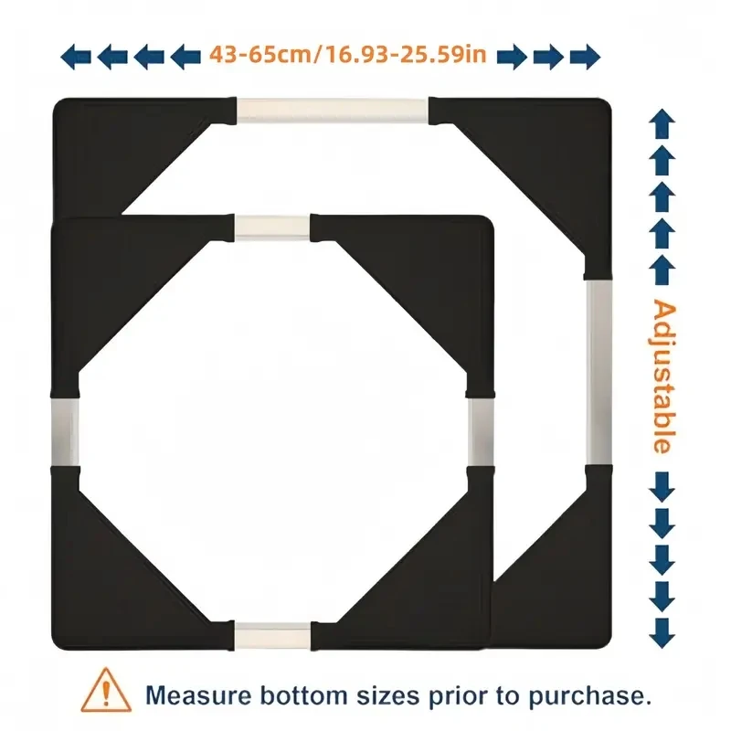 Adjustable Washing Machine Base Stand, Universal Fit, Height Adjustable, Multi-Functional Rack, Suitable for Drainage Issues