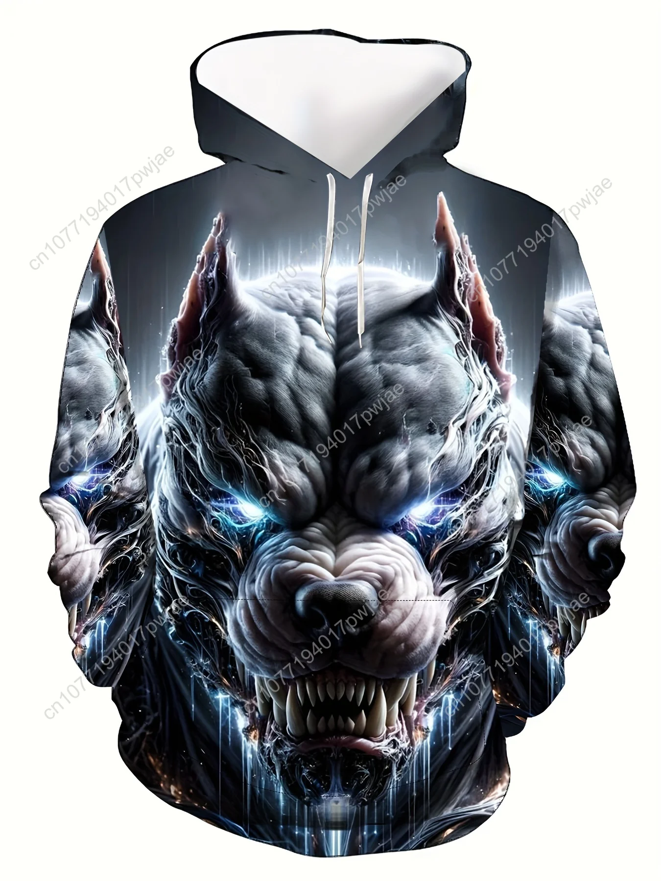 メンズ ジャーマン シェパード ドッグ 3D デジタル プリント フード付きスウェットシャツ、フルレングス カンガルー ポケット 冬用 暖かいプルオーバー セーター、ノベルティ