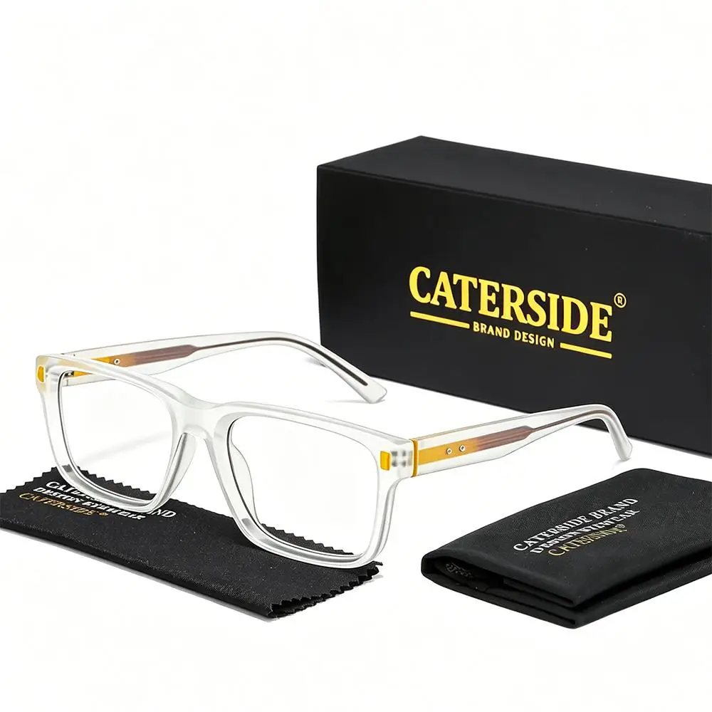 CATERSIDE Fashion Square Brillenhalter für Herren, Retro, Anti-Blaulicht, Computer-Brillenhalter, dekorative Brillen für Damen – Detail 10
