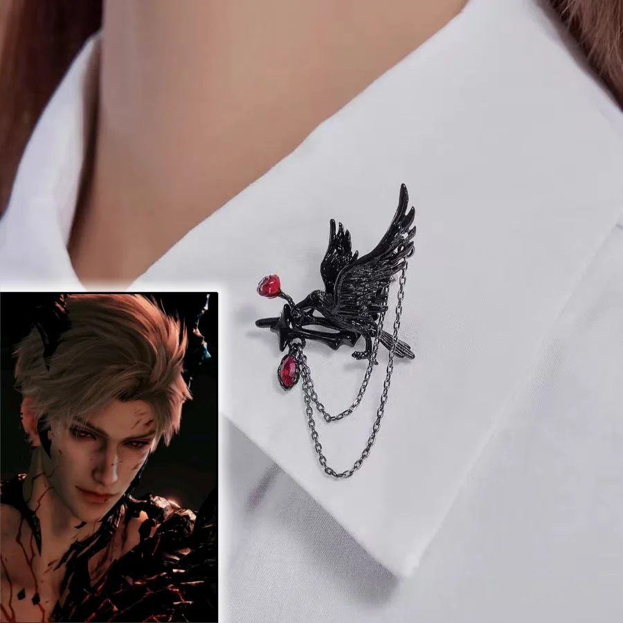 

Game Love and Deep Space Thorn Spice Girl Personality Crow Niche brooch Sylus accessory