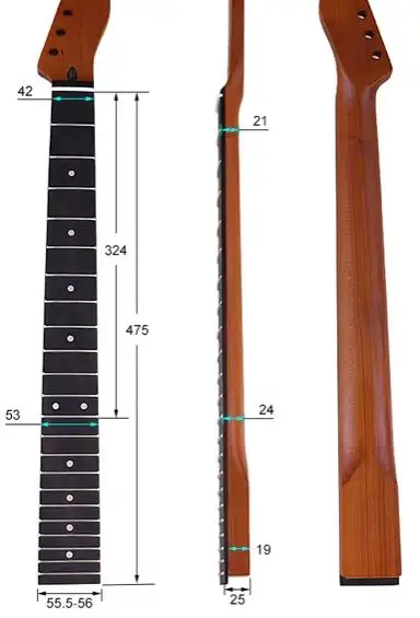 6-string guitar neck 22 pieces neck roasted maple rosewood electric guitar guitar modified neck instrument DIY accessories