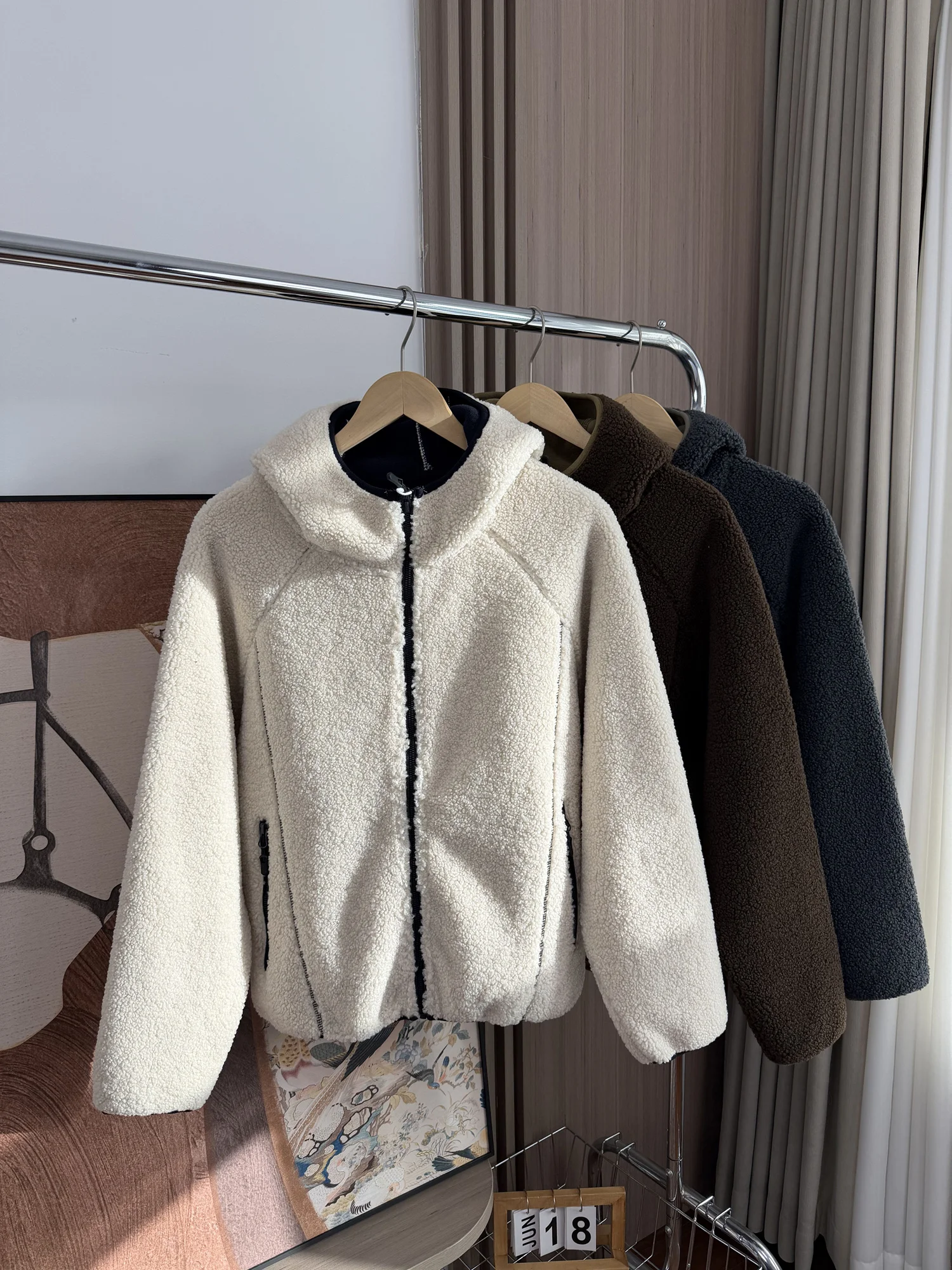 

Мужская осенне-зимняя утепленная флисовая куртка с капюшоном, повседневная теплая модная куртка-пальто с воротником-стойкой, длинными рукавами и застежкой-молнией, цветная