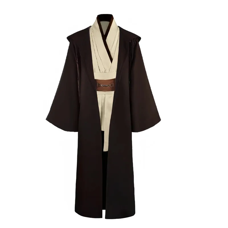 Obi Wan Kenobi-Disfraz de caballero Jedi para hombre, Túnica con capucha, capa de Cosplay para Halloween, conjunto completo, Túnica de uniforme masculino