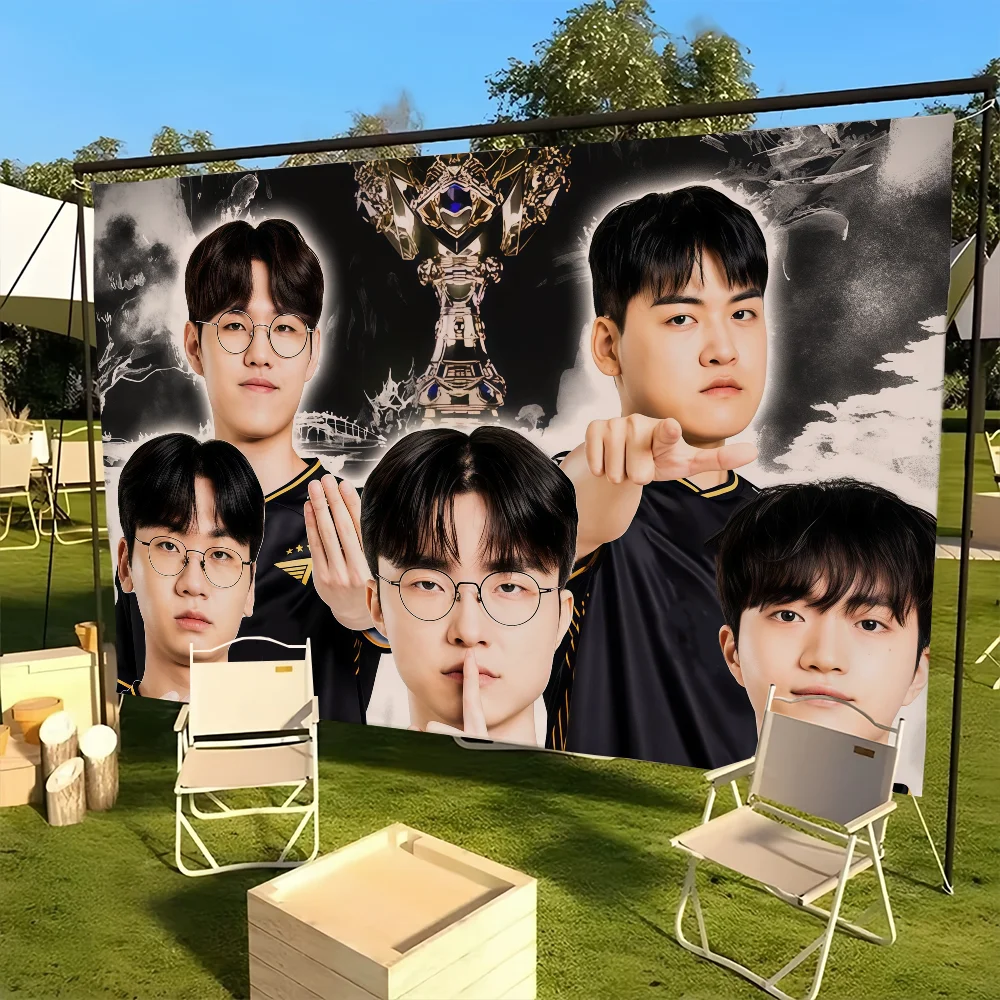 Six Champion Game Team S-SKT T1 Faker Flag Best Price Decoration Outdoor Picnic Party Art Hanging Home Camping Party Banner Boom